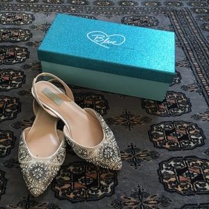 Betsy Johnson Beaded Slingback Flat